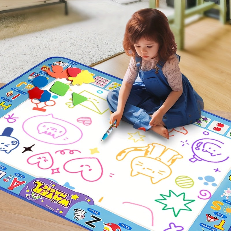 Kids Reusable Watercolor Painting Pad & Magic Doodle Mat – Portable Watercolor Canvas with Brushes & Shape Templates | Creative Art Toy for Boys & Girls | Birthday, Christmas & Easter Gift