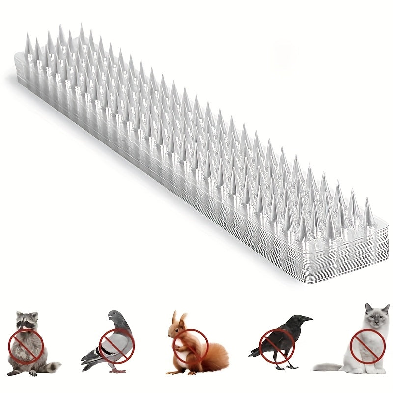 Bird & Cat Repellent Mats 5/10/20 Pack Transparent Spike Mat - Indoor Outdoor Animal Deterrent for Terrace Garden Roof Fence Courtyard - Easy Install Pet Safety Repellent for Home Business Park