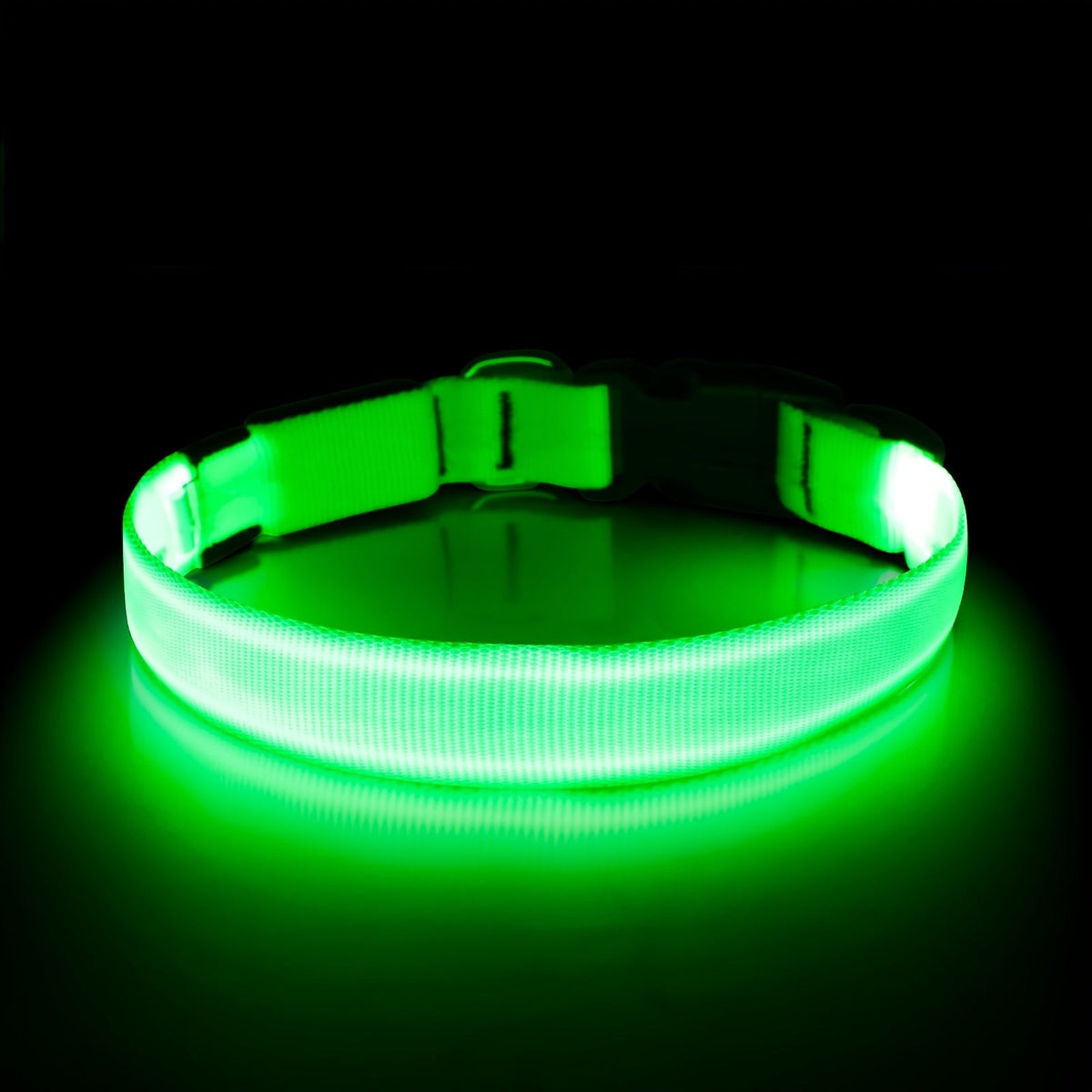 LED Dog Collar Light Up USB Rechargeable - Adjustable Nylon Glow Safety Collar with D-Ring Buckle for Small Medium Large Dogs, High Visibility Night Walking Dog Collar
