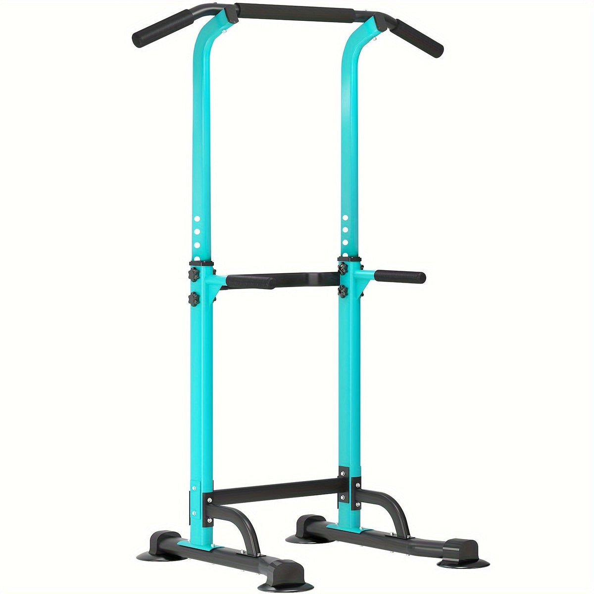 Power Tower Dip Station with Pull-Up Bar 10 Adjustable Heights 330 lbs Capacity Full-Body Strength Training for Home Gym – Pink Black Red Yellow Blue Orange Green