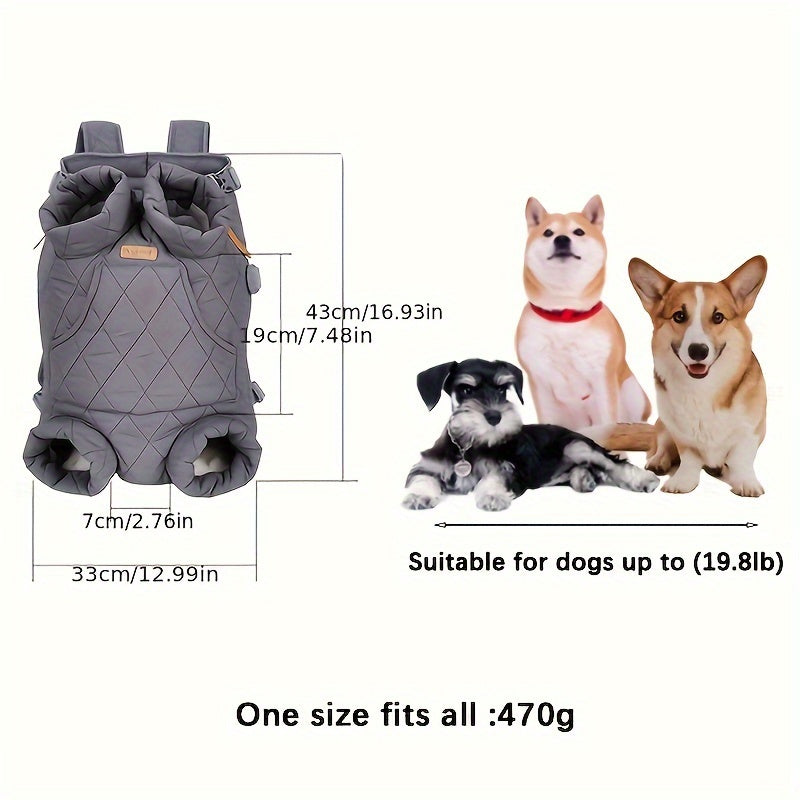 Pet Front Carrier Backpack for Small & Medium Dogs - Hands-Free Legs Out Dog Chest Carrier, Adjustable Hiking Cycling Dog Carrier, One Size Fits All, 5 Colors: Pink, Green, Black, Beige, Grey
