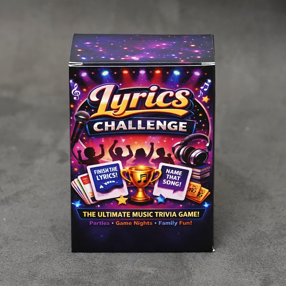 Music Trivia Card Game 140 Cards - Song Lyrics Challenge, Retro Hits, Rapping & Singing Competition | Urban Party Board Game for Adults & Teens, Fun Gift for Music Lovers, Game Night & Parties