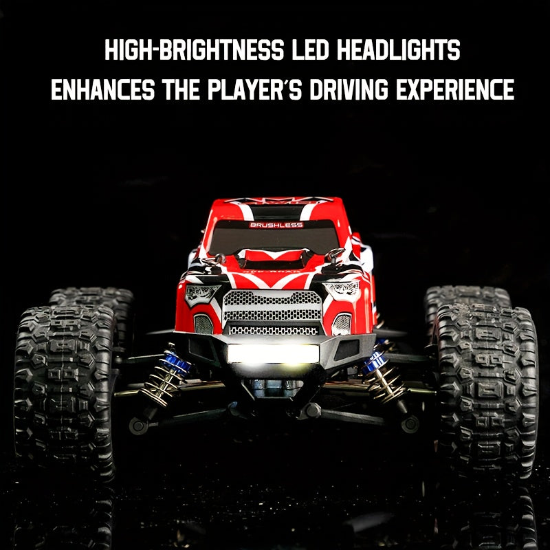 JJRC 1:20 Brushless 4WD RC Rock Racer - Remote Control Off-Road Truck with Full Proportional Control, Hydraulic Suspension, LED Headlights, Steel Drivetrain | Best RC Car for Kids & Adults