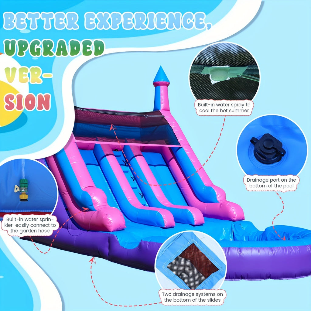 Inflatable Water Slide Bounce House 21x11x13.5FT with Splash Pool, Wet Dry Slide for Kids Backyard Outdoor Fun, Heavy-Duty Commercial Grade Bouncer with Built-In Slide - Perfect Summer Gift for Kids