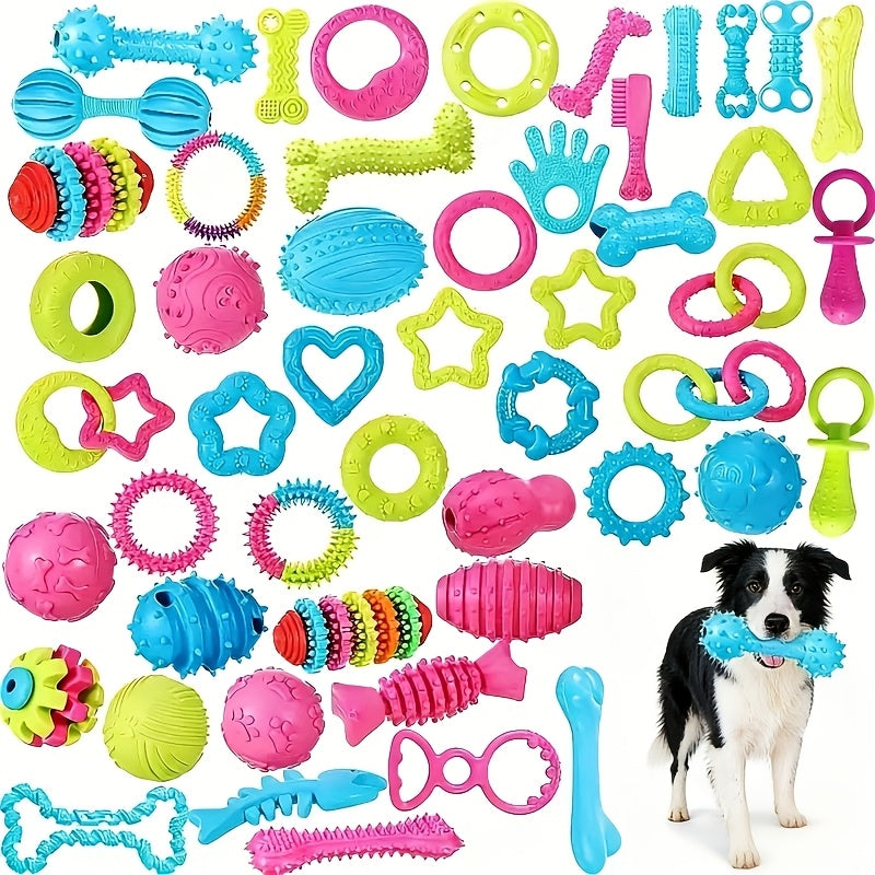 6-Piece Dog Chew Toy Set - Bite-Resistant & Wear-Resistant Pet Suit Toys for Teeth Cleaning & Bonding, Interactive Dog Toys for Puppies & Adult Dogs, Random Assorted Styles