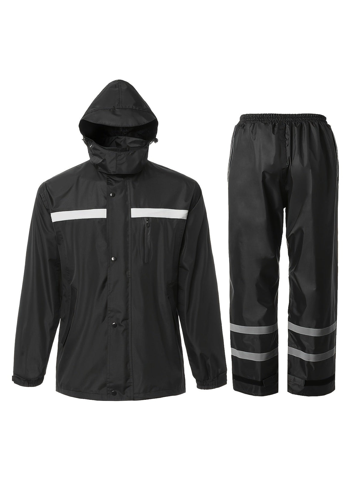 Men's High Visibility Reflective Rain Suit – Waterproof Rain Jacket & Pants Set for Work, Fishing, Farming, Motorcycle, Outdoor Sports – Hi-Vis Safety Rainwear for Men, Sizes S-XXL