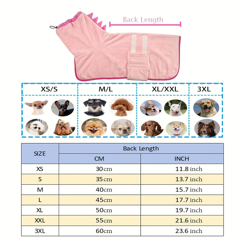 Microfiber Pet Bathrobe Set with Drying Gloves for Dogs & Cats - Super Soft Fast Drying Dog Bath Robe Adjustable Towel Wrap for Cold Weather Beach Pool (1 Robe + 2 Gloves)