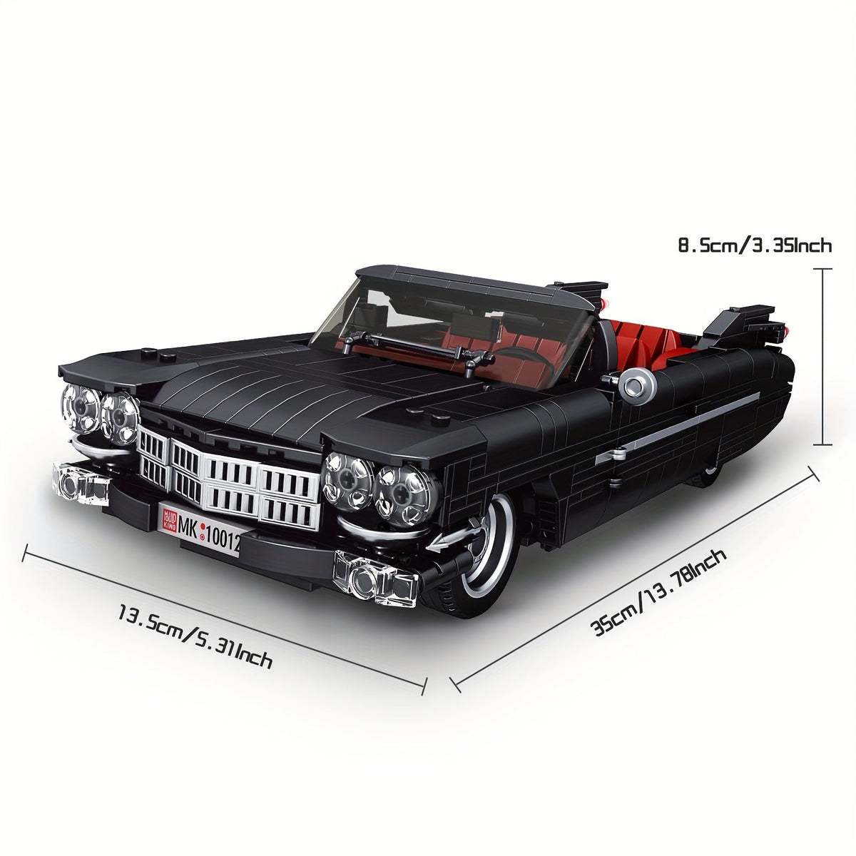 Mould King 10012 Black Sports Car Building Block Kit 1245pcs, MOC Supercar Model Building Set - Static Version Display Model, Creative Gift for Adults & Collectors Ages 14+
