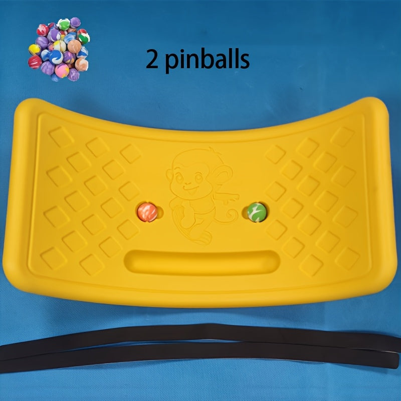 Kids Balance Board with Ball Curved Wobble Board Children Educational Sport Toy Improves Core Strength Coordination Stability Training Indoor Outdoor Toy Gift Pink Yellow Blue