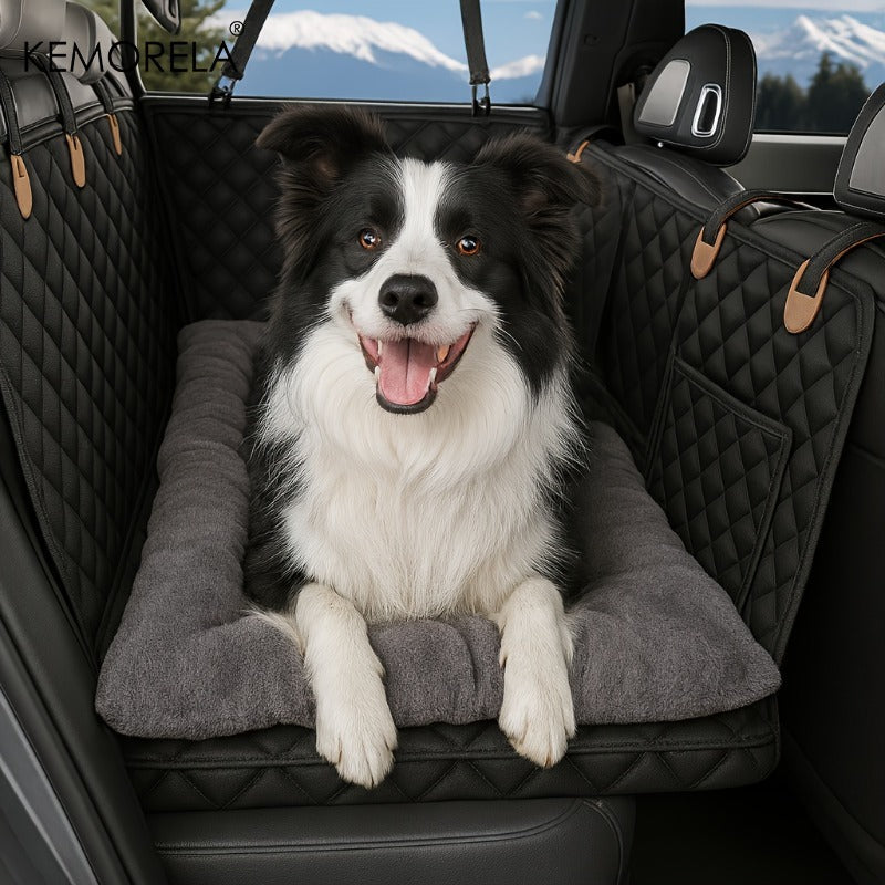 Extra Large Plush Dog Bed Sofa - Thickened Ultra-Soft Polyester Pet Mat with Headrest & Raised Edges, Comfortable Durable Couch Bed for All Dog Breeds, 2 Colors (Grey/Light Coffee)