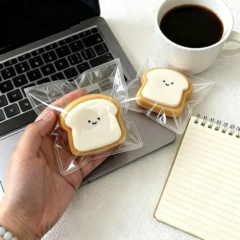 Toast Bread Squishy Slow Rising Stress Relief Toy, Soft Cute Kawaii Fidget Squeeze Toy for Kids Teens Adults, Office Desk Relaxation Sensory Toy, Fun Birthday Holiday Gift