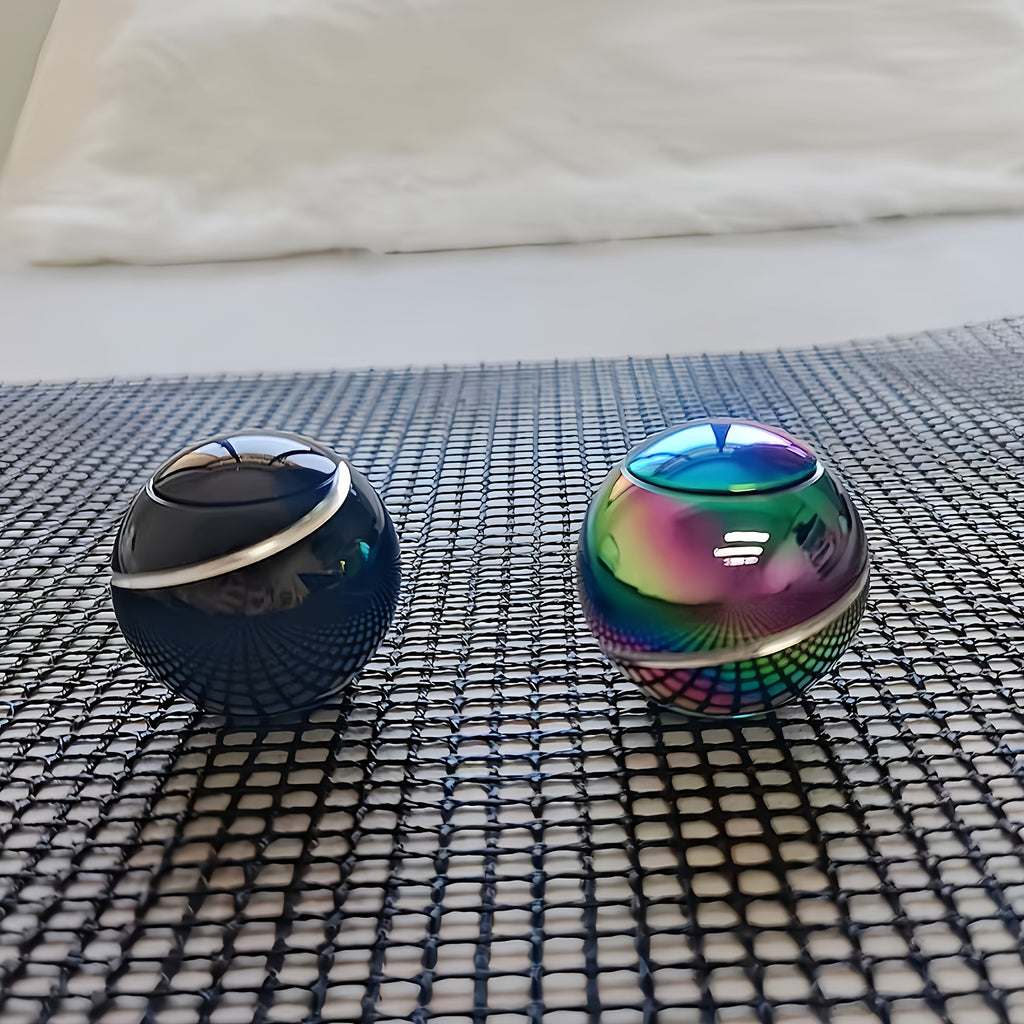Fingertip Gyroscope Rotating Ball Toy High Speed Dual Bearing Desktop Fidget Skill Toy Party Gift Iridescent Blue Black