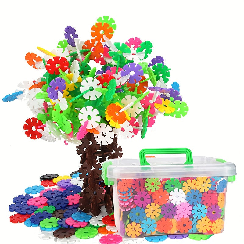 203pcs Building Blocks Set Digital Letters Numbers Snowflake Interlocking Plastic Toy STEM Educational Construction Kit for Kids Holiday Christmas Halloween Birthday Gift