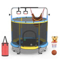 Kids & Adults Trampoline with Safety Enclosure Net Multi-Functional Leisure Sports Trampoline Indoor Outdoor Backyard Jumping Mat 6 Color Options Fun Exercise Equipment for Family