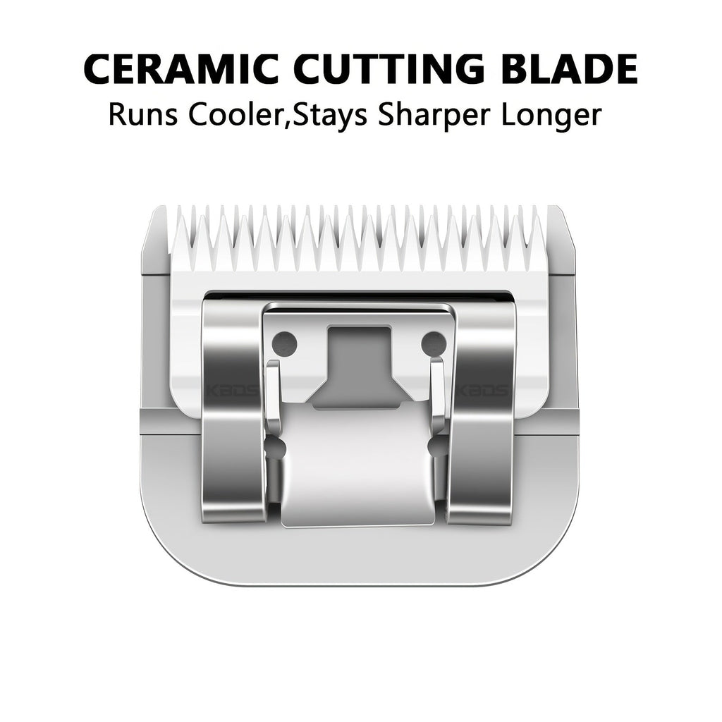 Detachable Ceramic Pet Clipper Blade #10 - High Carbon Steel, Compatible with Andis, Oster & A5 Clippers - Professional Dog Grooming Replacement Blade (1/16" / 1.5mm Cut)