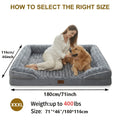 Orthopedic Dog Bed Extra Large Washable – C-Shape Memory Foam Sofa with Removable Cover, Nonskid Bottom & Bolster Support for Large & Giant Dogs, Grey