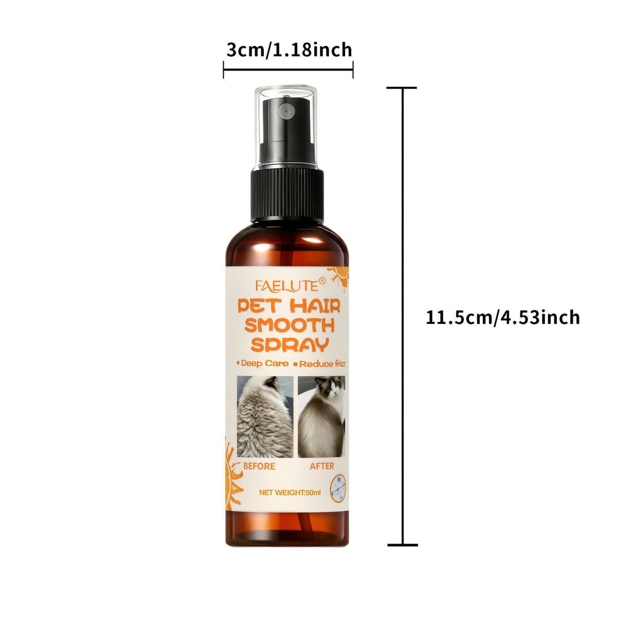 Dog Cat Detangling Spray Leave-In 10-in-1 by FEALUTE - Botanical Oils, Aloe & Vitamin E - Removes Knots, Tames Frizz, Moisturizes, Adds Shine - No Rinse Pet Coat Grooming Mist for All Coat Types