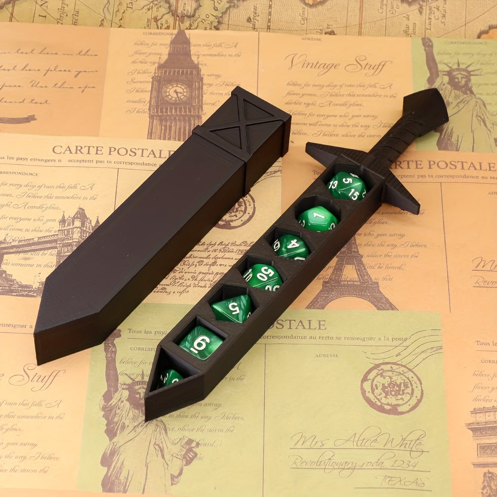Dice Sword Set for DnD RPG Tabletop Games - Unique Novelty Dice Holder Sword Fits Standard 22mm Dice, Assorted Colors, Perfect Gift for Dungeon Masters, Collectors & Board Game Enthusiasts