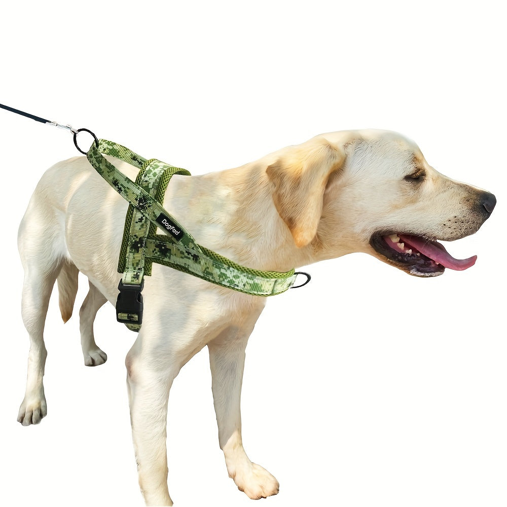 Reflective No-Pull Dog Harness - Adjustable Escape-Proof Vest for Small to Large Dogs, Front & Back Leash Clips, Padded Chest Plate, Easy Step-In Walking Harness