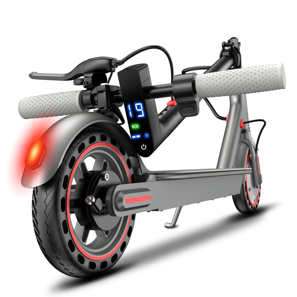 Foldable Adult Electric Scooter 350W Motor 8.5 Inch Solid Tires 15-20 Miles Long Range with Dual Braking & LED Display – Lightweight Commuter E-Scooter for Adults
