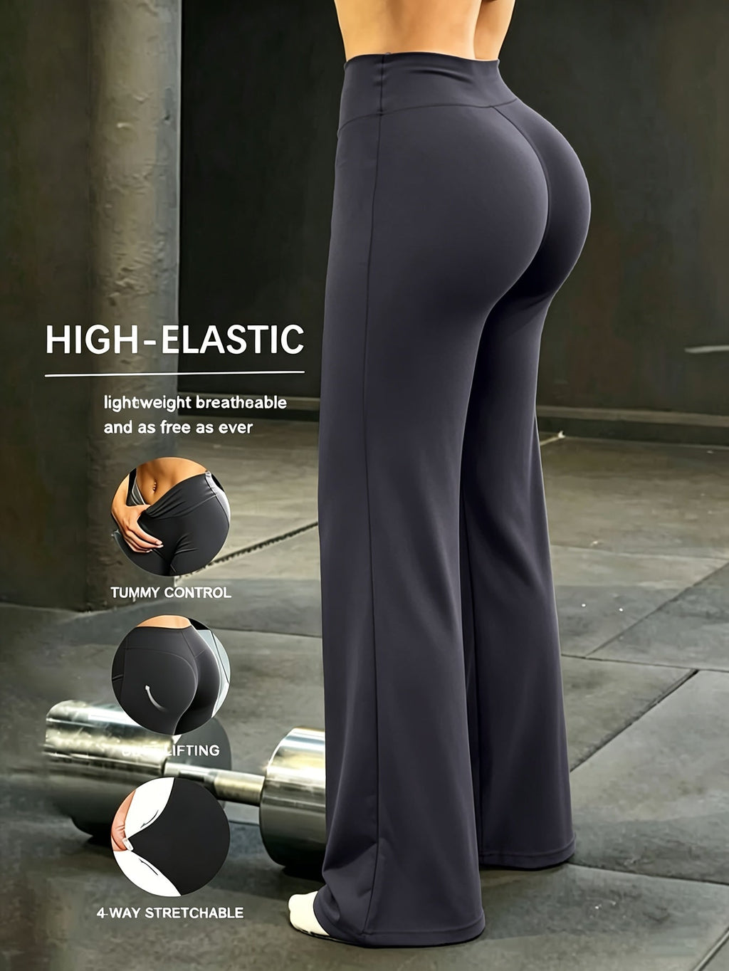 Women's High-Waist Wide-Leg Pants Quick-Dry Loose Fit Elastic Waistband - Casual French Style Summer Spring Long Pants S-XL