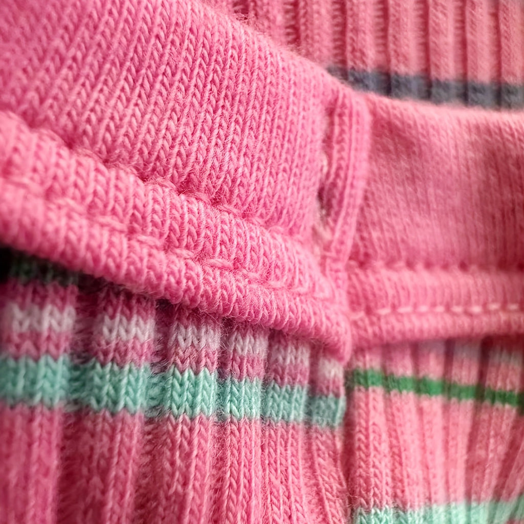 Pink Striped Ribbed Dog Vest Tank Top for XS and Small Dogs - Soft Sleeveless Pullover All-Season Pet Apparel, Comfortable Casual Dog Tank Top for Toy Breeds and Puppies