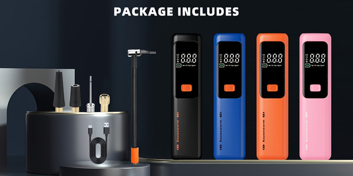 Cordless Tire Inflator Portable Air Compressor with Digital Pressure Gauge, USB Rechargeable, 3X Fast Inflation for Car, SUV, Truck, Bike, Motorcycle, Ball & Sports Equipment – Compact Auto Air Pump