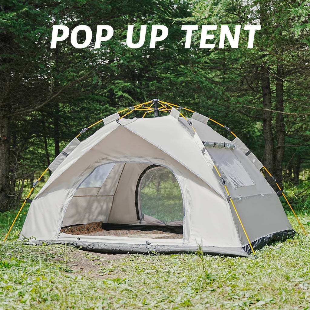 Automatic Instant Setup Camping Tent 1-4 Person All-Season Windproof Lightweight Tent with Dual Doors & Mesh Windows for Camping Hiking Travel – Durable Portable Outdoor Shelter