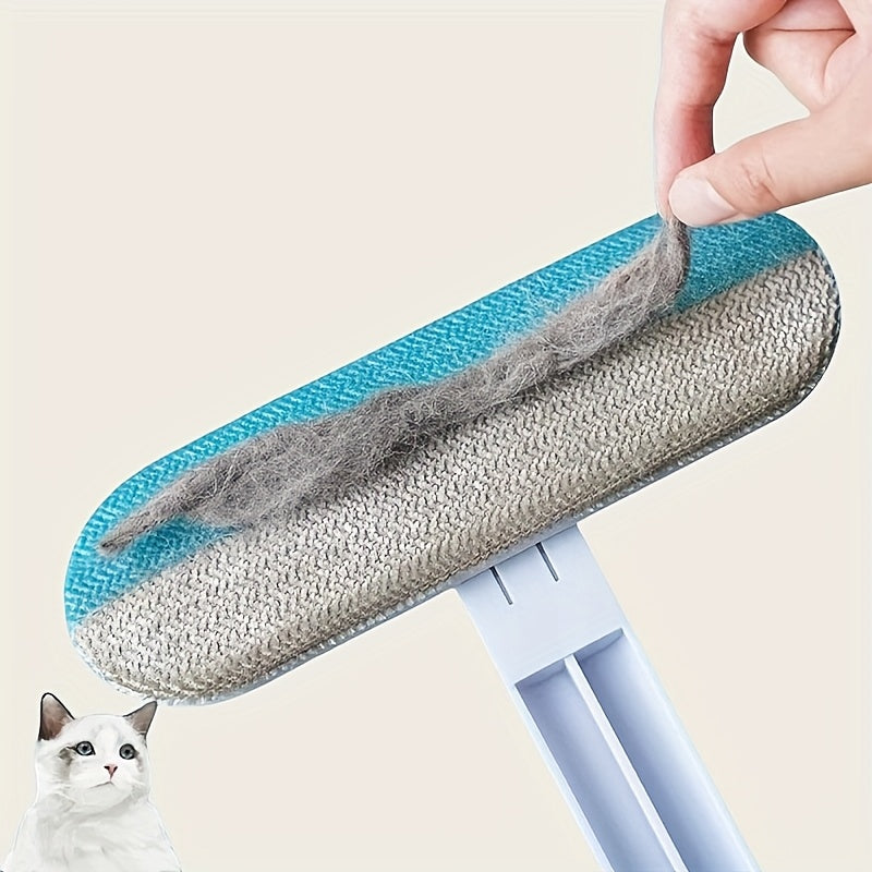 Pet Hair Remover Lint Roller with Long Handle - Multi-Functional Durable Nylon Fur Remover for Cat & Dog Hair on Beds, Sofas, Furniture & Carpets, Reusable Pet Lint Brush for Home Cleaning