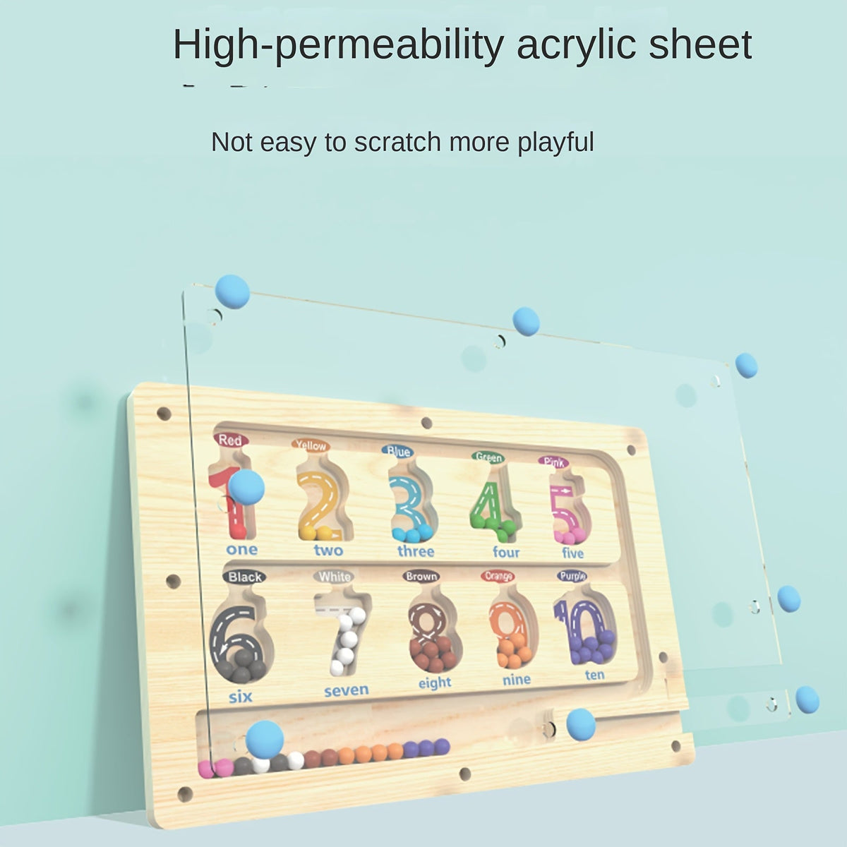 Magnetic Wooden Maze Toy for Kids Color Number Learning Fine Motor Skills Development Educational Puzzle Game Architecture Theme Birthday Halloween Christmas Gift Ages 3+