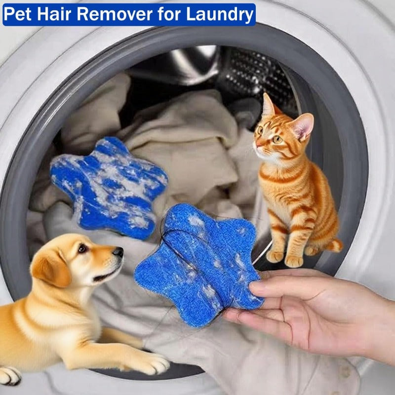 Pet Hair Remover for Laundry 6-Pack - Reusable Starfish-Shaped Washing Machine Filter Cleaner, Collects Pet Fur & Lint from Clothes in the Wash, Eco-Friendly Laundry Hair Catcher