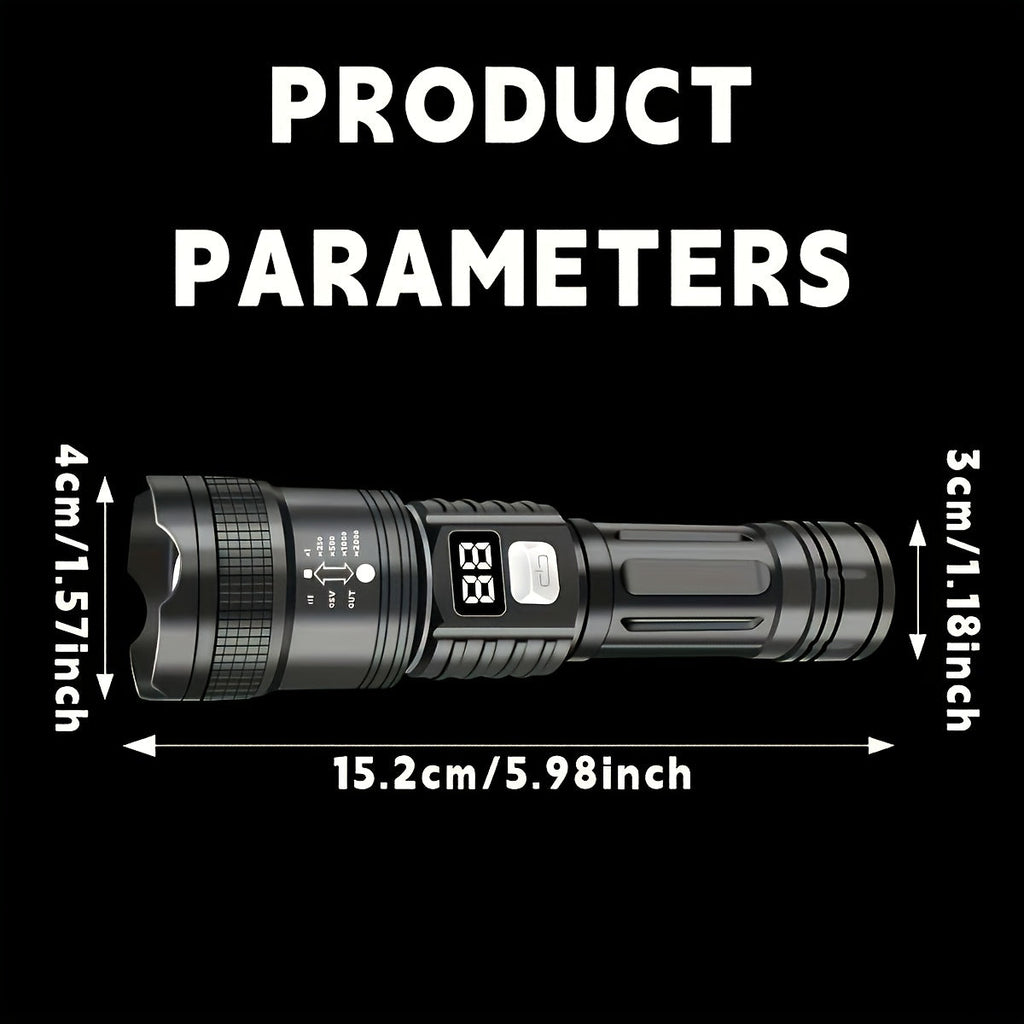 Rechargeable LED Flashlight 4-Pack - Super Bright Zoomable Spotlight, USB Charging, Long Range Tactical Work Light for Camping, Hiking, Emergency & Outdoor Survival, High-Power LED Torch Set