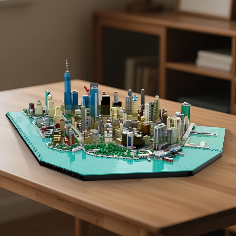 10556 Pcs New York Financial District Building Blocks MOC Architecture Model - NYC City Skyline Collector Set for Adults, Large Scale Urban Display Build, Expert STEM Gift