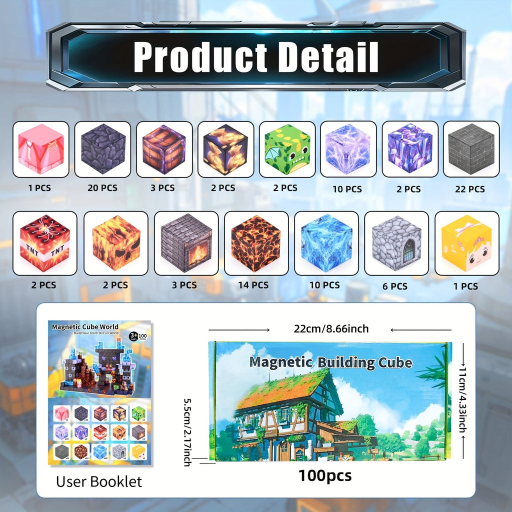 100pcs Magnetic Building Blocks Mechanical Guard STEM Construction Toy Set for Kids Creative Magnet Building Kit Birthday Christmas Easter Gift for Boys Girls Ages 6+