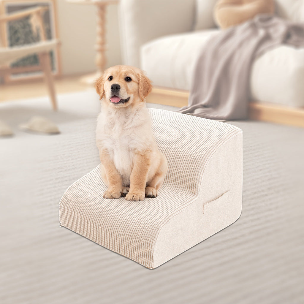 Dog Stairs for Bed & Sofa – Non-Slip Pet Steps 2/3/4 Steps for Small Dogs Cats, Removable Washable Cover, Orthopedic Ramp for Senior Dogs, Injured Pets & Joint Pain Relief, 5 Colors