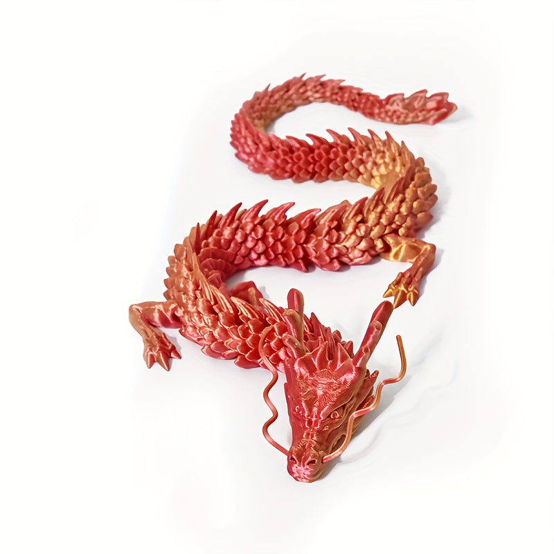 74 Inch Large Chinese Dragon Decoration Moveable Party Decor Hinge Structure Heavy Duty Indoor Outdoor Halloween Christmas Chinese New Year Golden Dragon Tyrannosaurus No Batteries Needed