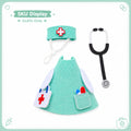 Medical Theme Mini Goose Outfit Set for 7-Inch Desktop Goose Sculpture – Felt Doctor Costume with Mint Green Hat, Stethoscope & Crossbody Bag, Funny Desk Ornament Accessory & Novelty Gift