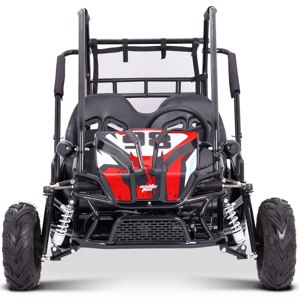 MotoTec Mud XL 60V 2000W 2-Seat Electric Go Kart – Full Suspension, 4-Point Harness, Bluetooth Speakers, 400 lb Capacity, Forward & Reverse, Off-Road Kids & Family Go Kart