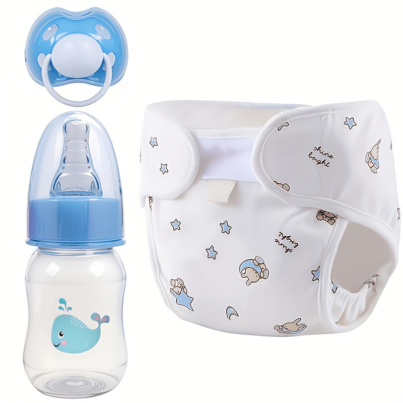 Reborn Doll Feeding Accessories Set with Diaper Bottle & Pacifier, Lifelike Baby Doll Care Toy Kit for Girls, Compatible with Reborn Dolls & Baby Dolls, Best Birthday Holiday Gift for Kids