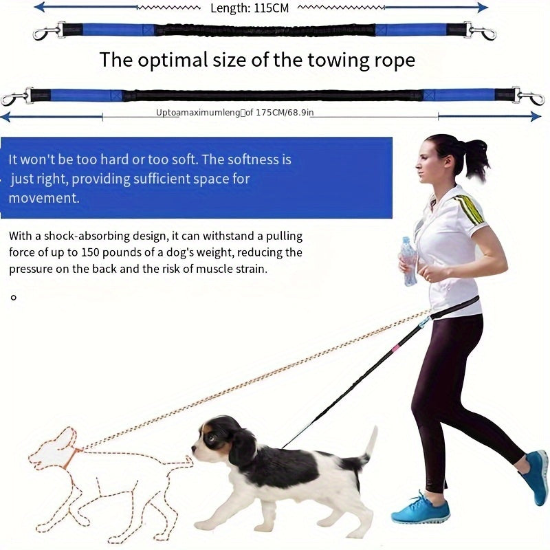 2-in-1 Dog Walking Waist Bag with Built-In Leash Holder – Multifunctional Adjustable Hands-Free Dog Walk Fanny Pack for Treats, Phone & Essentials, One Size, 9 Colors
