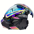 Cyberpunk Mechanical Mask Breathable AB Iridescent Color Futuristic Headwear – Halloween Costume Prop, Cosplay Mask, Bar Club Rave Carnival Party Decoration, Stage Performance & Photography Prop Accessory