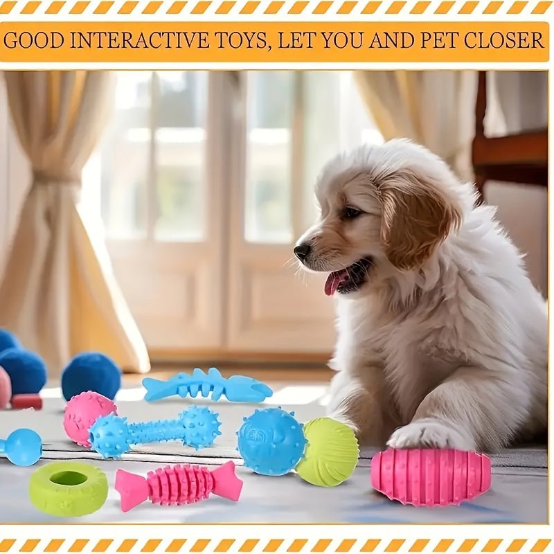 6-Piece Dog Chew Toy Set - Bite-Resistant & Wear-Resistant Pet Suit Toys for Teeth Cleaning & Bonding, Interactive Dog Toys for Puppies & Adult Dogs, Random Assorted Styles