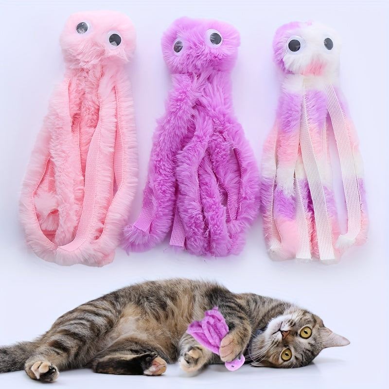 Cute Octopus Cat Toy – Bite-Resistant Plush Chew Toy for Cats & Kittens, Interactive Teeth Grinding Pet Toy for Indoor Play, Soft Stuffed Catnip-Style Toy