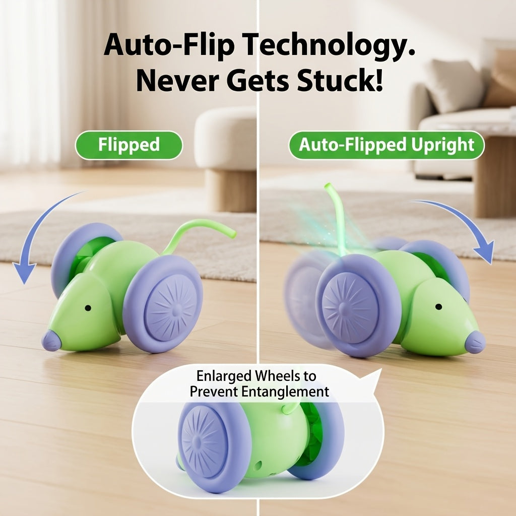 Automatic Smart Mouse Cat Toy – Self-Entertaining Electric Robot Mouse for Indoor Cats & Dogs – Auto Obstacle Avoidance, Exercise & Boredom Relief Interactive Pet Toy