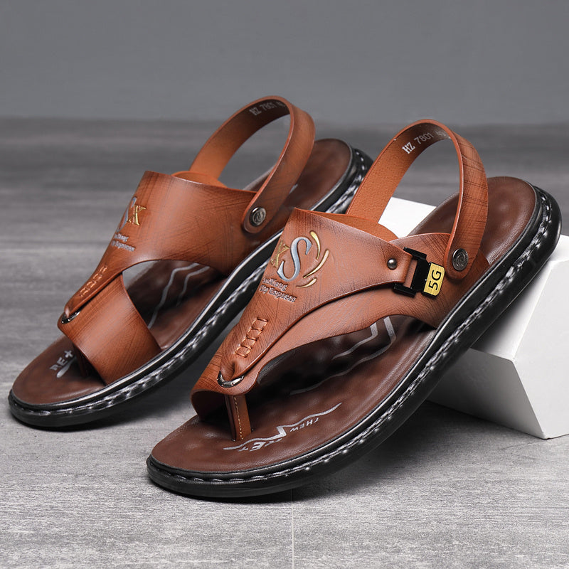 Men's Hiking Sandals with Arch Support – Slip-On Sports Beach Walking Sandals, Lightweight Casual Outdoor Shoes, Black Grey Brown, Sizes US 7–13.5, All Season Comfort