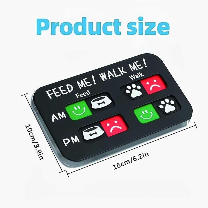 Dog Feeding Sign for Pets – Puppy Feeding Schedule AM/PM Daily Reminder Chart for Pet Feeding & Walking, Track Pet Meals and Exercise Routine – Acrylic Black