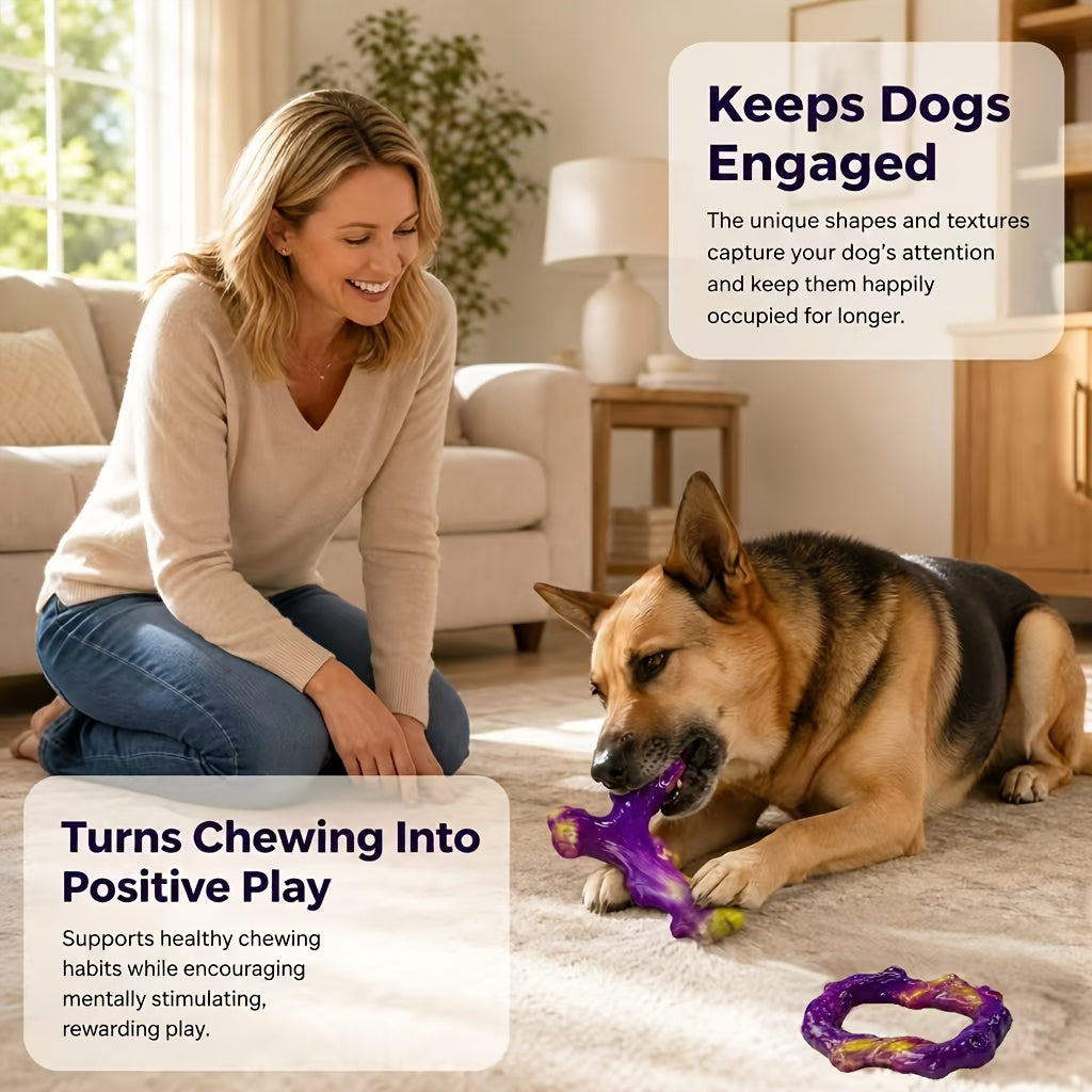 Tough Dog Chew Toys for Aggressive Chewers - Indestructible Heavy Duty Chew Toys for Large Breed Dogs, Durable Dog Dental Chew Toy Promotes Healthy Teeth & Gums, Available in 1pc or 2pcs Set