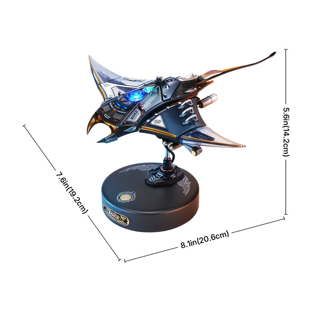 ROBOTIME 3D Metal Puzzle Manta Ray Mechanical Model Kit MI06 DIY Assembly Engineering Gift for Adults Teens 14+ Home Office Desk Decor Display