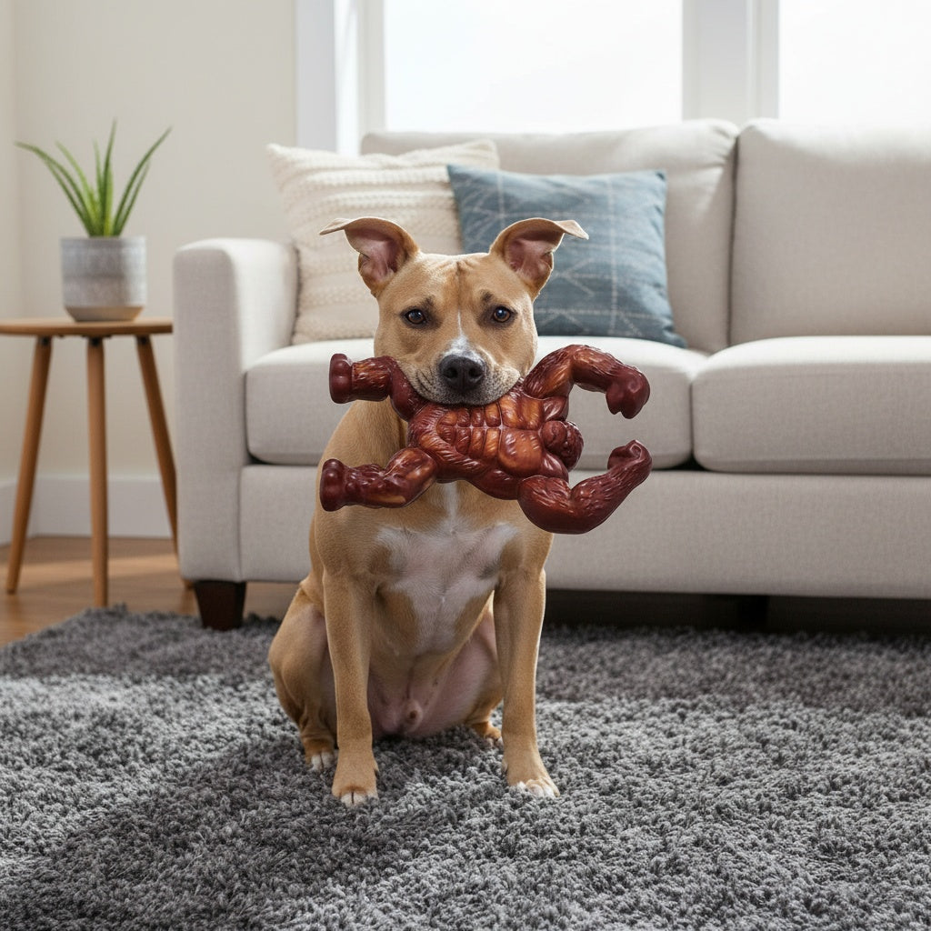 KYLINSURE Unbreakable Durable Dog Chew Toy for Medium & Large Dogs – Realistic Beef Flavor Rubber Chew Stick, Safe Teething & Gum Health Training Toy for Aggressive Chewers, Long-Lasting Dog Chew