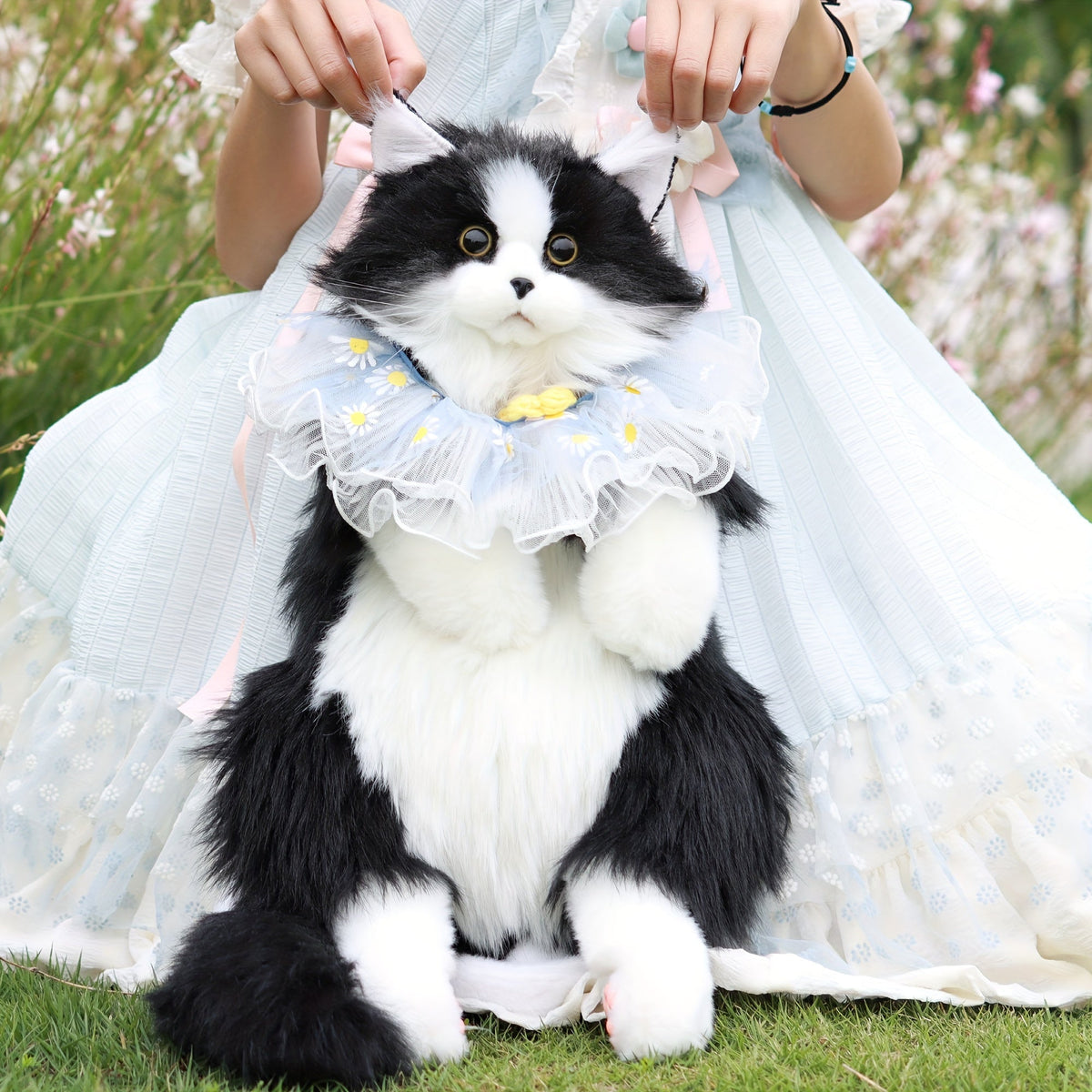 Chongker Handmade Tuxedo Cat Plush Backpack Stuffed Animal with Tuxedo Suit, Gift Box & Card – Cute Cat Backpackable Plush Toy for Women & Kids, Birthday Anniversary Gift for Cat Lovers
